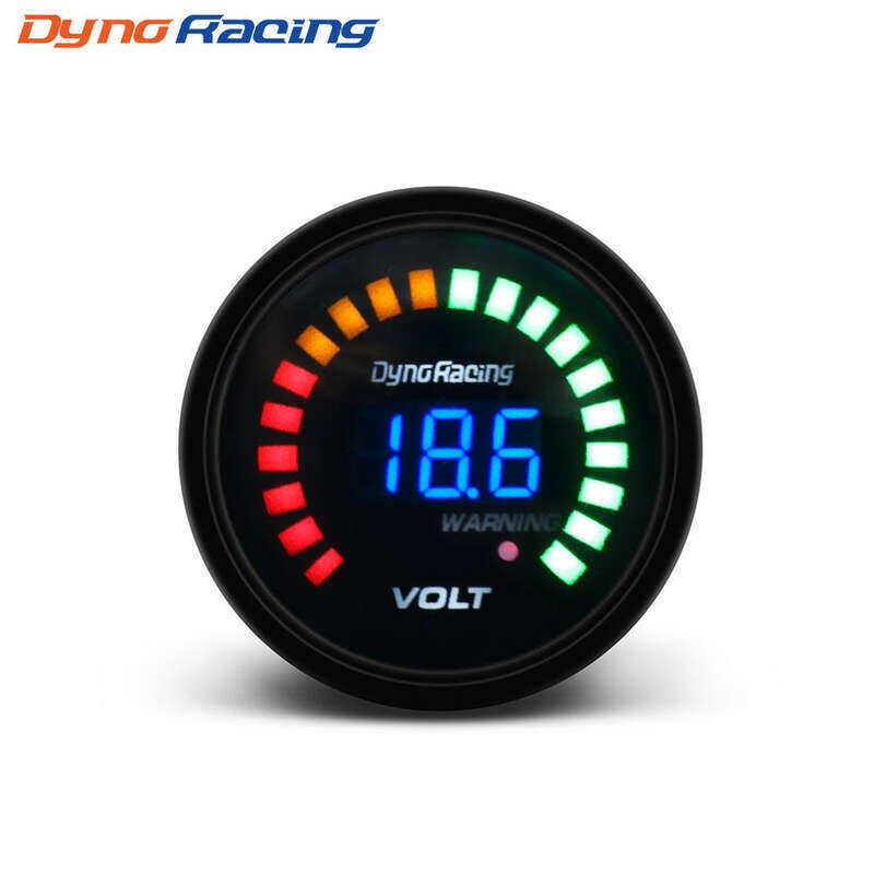 Dynoracing 2 inch 52mm 12V Vôn kế kỹ thuật số 20 LED Đen 7.5-20V Volts Volts Đồng hồ đo ô tô Auto Pr