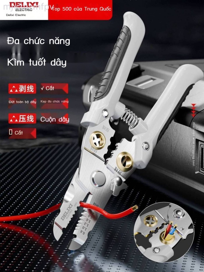 [GIÁ SỈ]  Kìm tuốt Delixi, kìm cắt dây chuyên cho thợ điện, dụng cụ đa chức năng dùng để tuốt, kéo