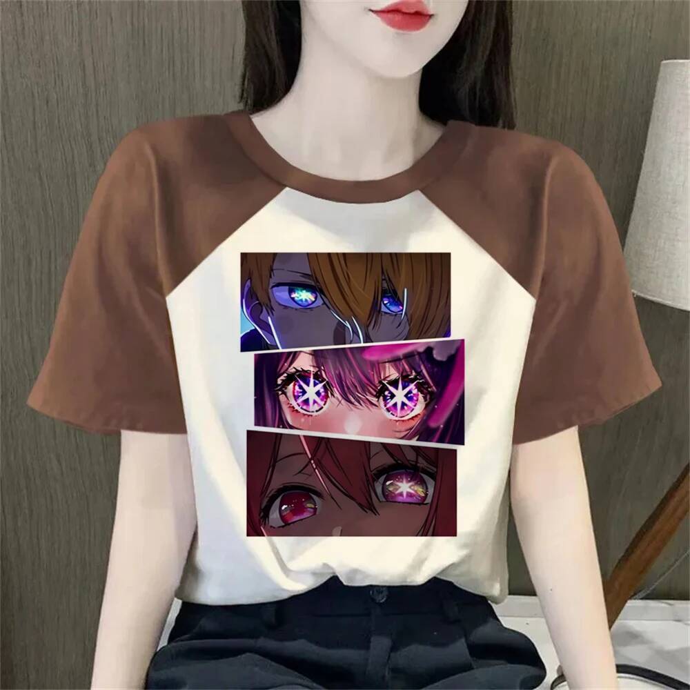 Oshi No Ko áo thun shoujo meme grunge Nhật Bản áo thun manga thay thế mùa hè Retro grunge