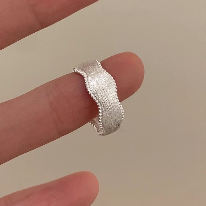 Ngôi Nhà Đẹp Nhẫn Bạc 925 Nữ Nhẫn Hàn Quốc Blogger Cùng Phong Cách Chải Đính Hạt Cạnh Nhẫn Nữ Phù Hợ