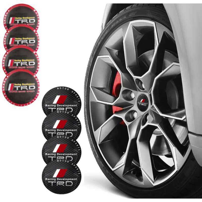 LAIFU 4 56mm Bánh Xe Ô Tô Trung Tâm Mũ Quốc Huy Dán Đề Can Trang Trí Trung Tâm TRD Logo Cho Xe Toyot