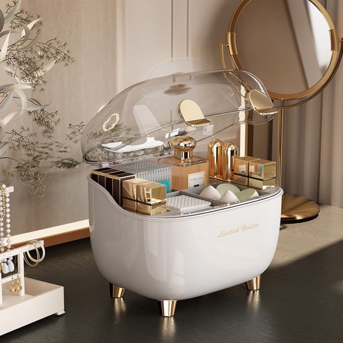 🌈 Lipstick Storage Box Cosmetics Dust-proof Storage Box Home Desktop Lipstick Perfume Makeup Egg S