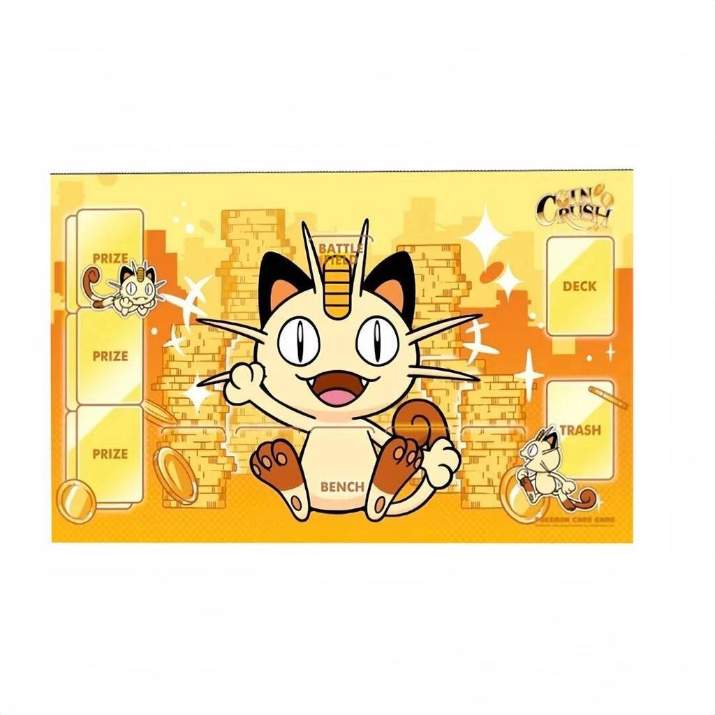 Ptcg 600x350mm Meowth 2mmNoSeamEdge Single Player Trading Card Playmat 65 cái / bộ Bộ sưu tập trò ch