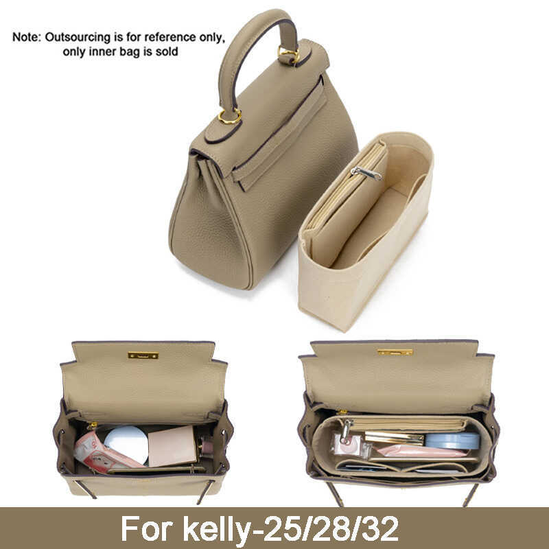 Thích hợp cho Kelly25 / 28 / 32 Túi Lót Nỉ Túi Bên Trong Kelly Lưu Trữ Sắp Xếp Túi Bên Trong Lót