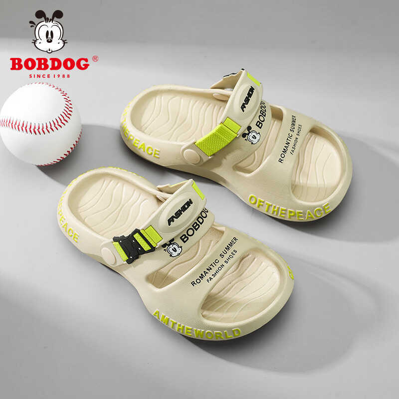 Bobdog / Bobdog Lỗ Giày Bé Trai Mùa Hè Trẻ Em Bước Lên Shit Dép Dép Trung Lớn Trẻ Em Đi Biển Nữ