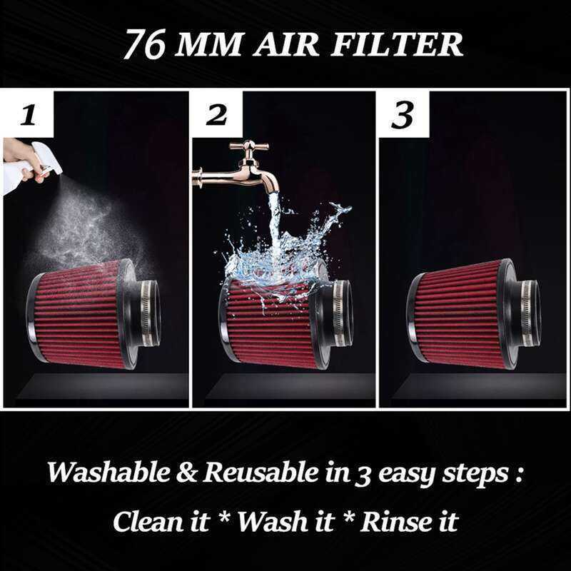 Bộ lọc nấm không khí lưu lượng cao 76MM ô tô 3 Inch Auto Pro Zone
