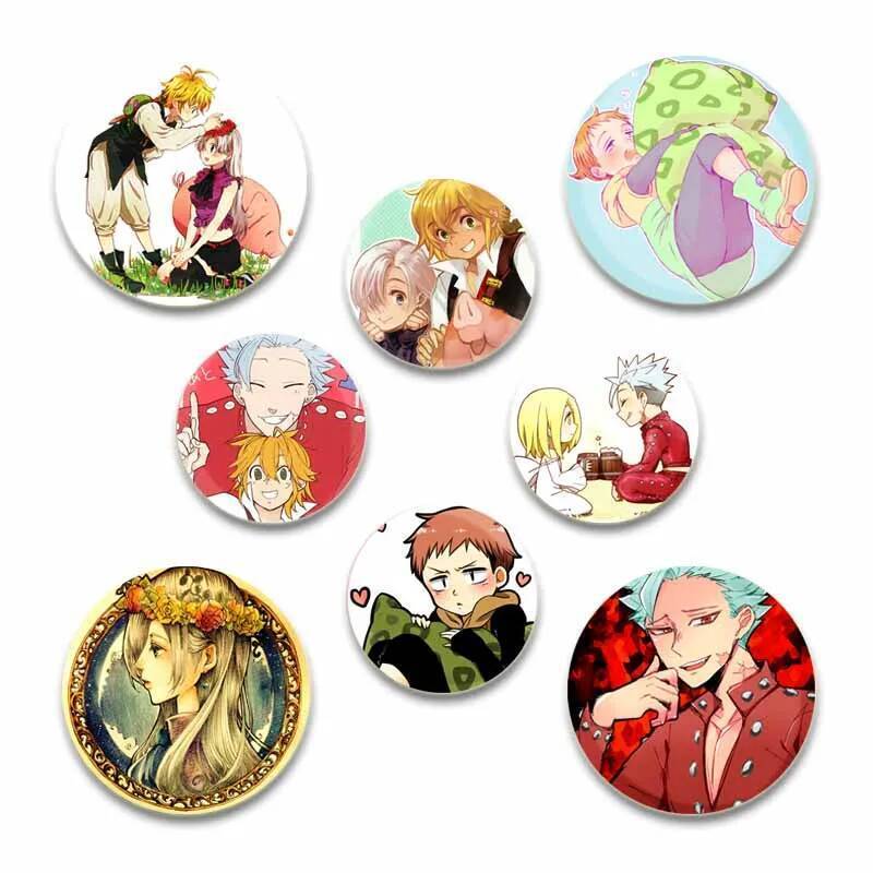 Trang sức anime 58mm nhân vật Diane, Meliodas, Gowther, Elizabeth - Huy hiệu nút chụp chân cho quần 