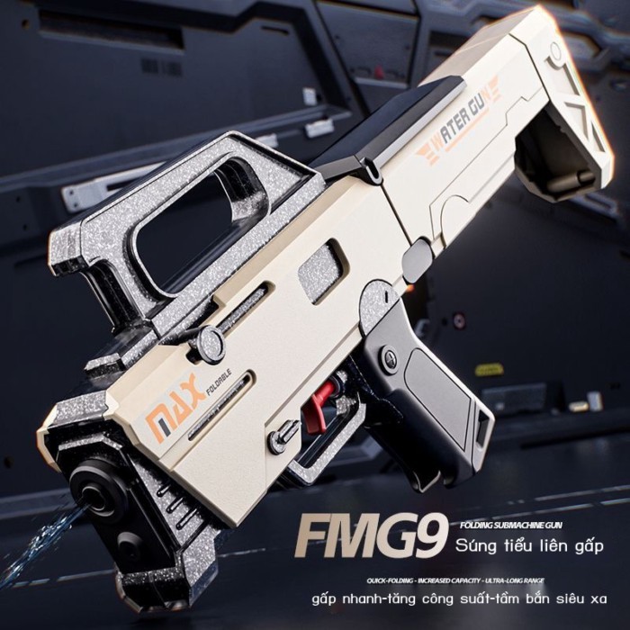 Super High Long Range Folding FMG9 Water Gun | Children's Water Gun Summer Fight