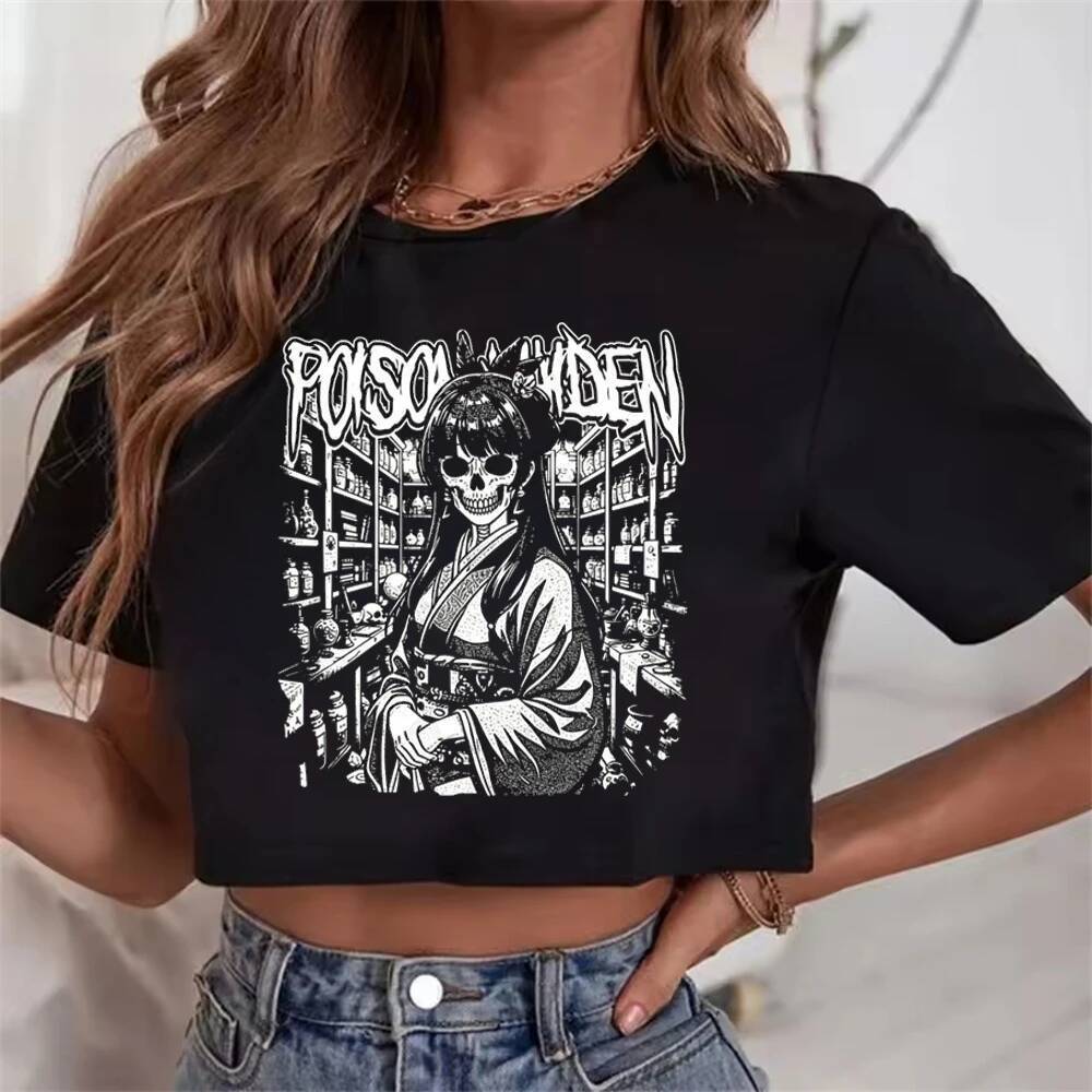 Apothecary Diaries crop top teen harajuku kawaii gyaru baddie 2000s áo thun cảnh đồ họa manga 2000s 