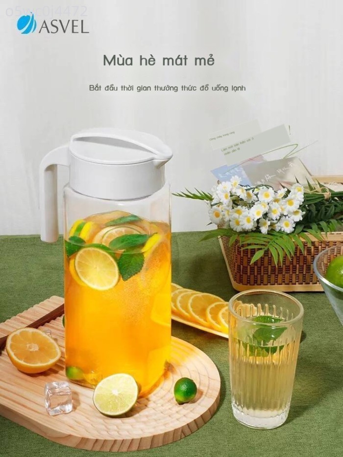 [SIÊU HOT 2026] Bình chịu nhiệt độ cao ASVEL dành cho tủ gia đình, bình đựng nước lạnh bằng nhựa có