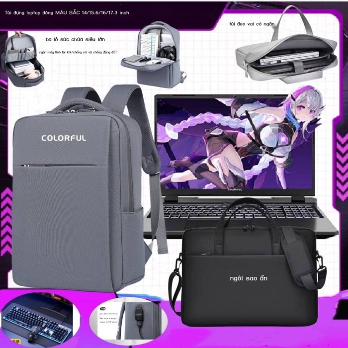 HOT- [ Ảnh thật ] Thích hợp cho túi đựng laptop Colorful Invisible P15/P16pro 16inch G15/G16pro, ba