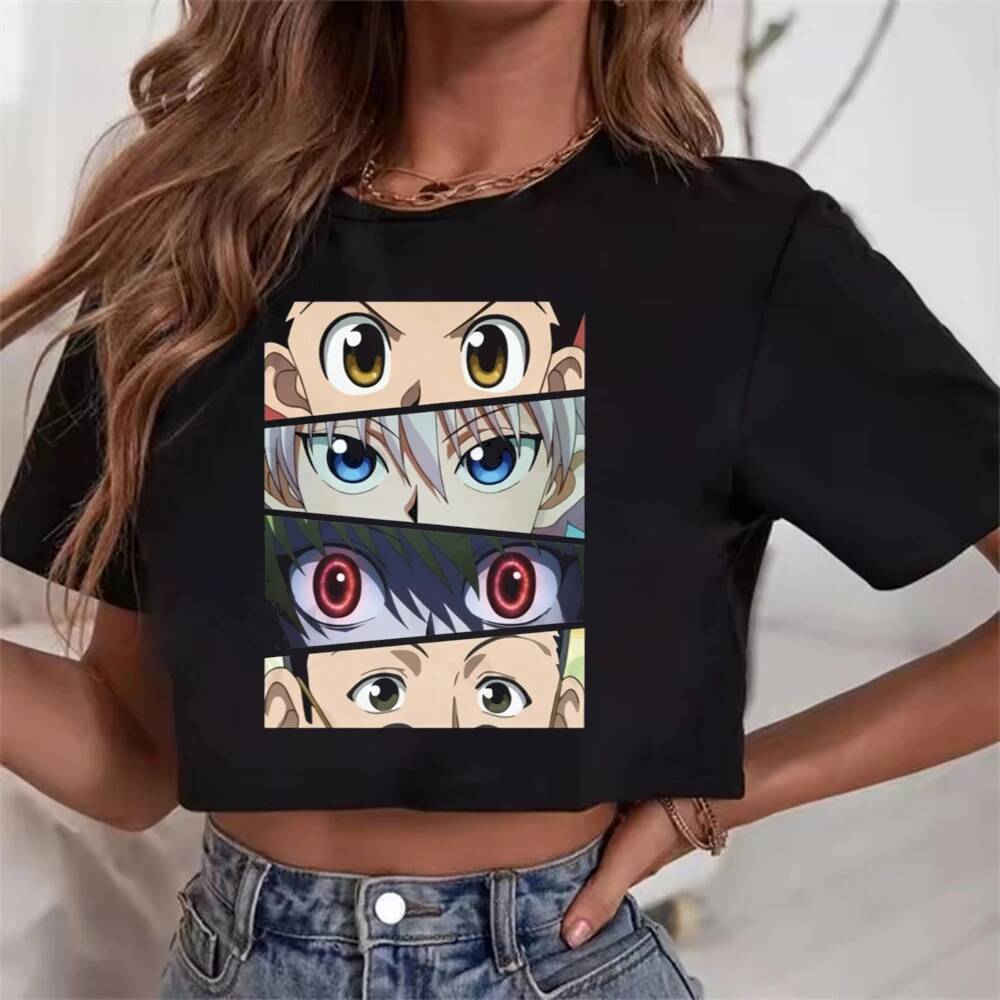 Hunter x Hunter crop top Nữ Mùa Hè Thay Thế harajuku gothic Áo Thay Thế Dạo Phố manga Ngộ nghĩnh