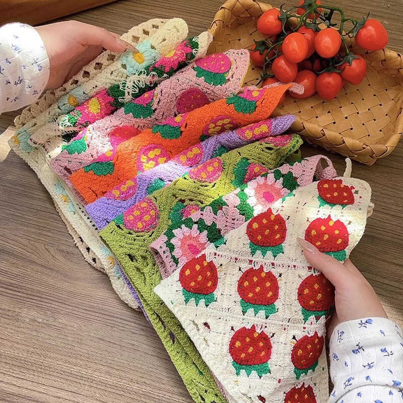 Khăn Du Lịch Retro Pháp Made by Hand với Ren Tam Giắc, Phong Cách Văn Học Nhẹ Nhàng năm 2025
