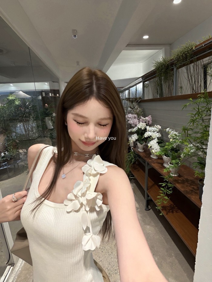 Have you Heavy Industry Ba Chiều Hoa Dệt Kim Camisole Nữ Slim