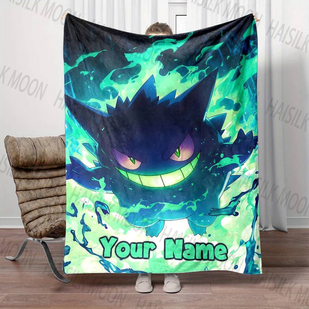 1 Tên Tùy Chỉnh Cá Tính Chăn Pokémon Gengar In Người Lớn Trẻ Em Ấm Chăn Và Chăn Thoải Mái Quà Tặng N