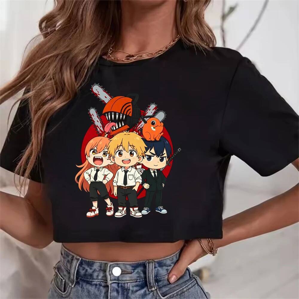 Máy cưa xích Người crop top shoujo giải phóng mặt bằng kawaii gyaru dollette manga top tees giải phó