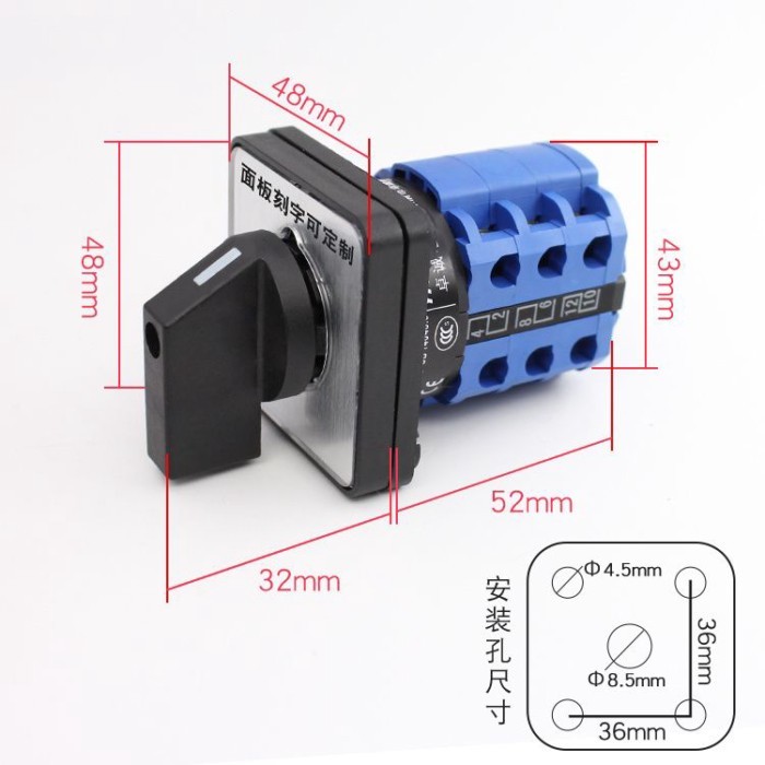 LW26-20 / 3 380V Động Cơ Xoay Ngược Ba Pha Chuyển Đổi Động Cơ Có Thể Đảo Ngược 20A Công Tắc Chuyển Đ