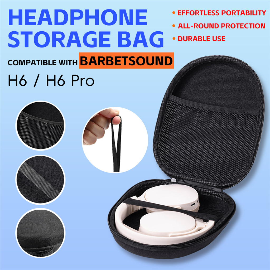Tương thích với tai nghe EVA màu đen BarbetSound H6 / H6 Pro Hộp đựng di động có túi lưới