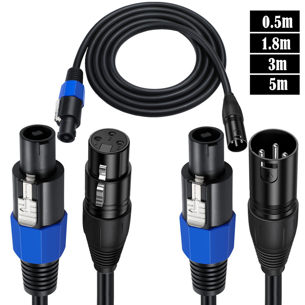 Speakon Male to XLR Female Male Audio Extension Cable-Pro DJ PA Gig Stage Microphone 3P