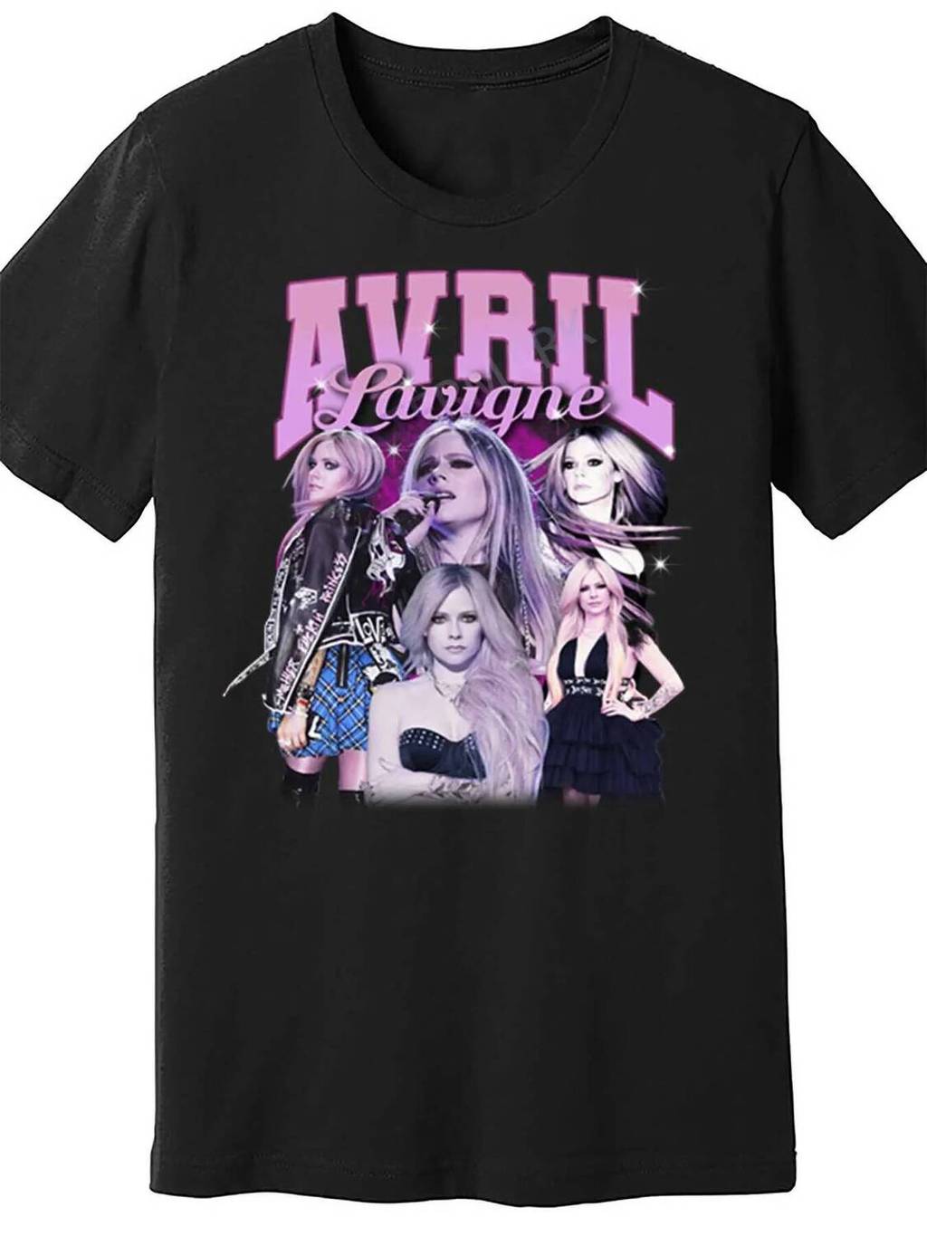 Áo thun nam Montage thập niên 90 lấy cảm hứng từ Avril Lavigne, thiết kế vui nhộn với màu đen cá tín