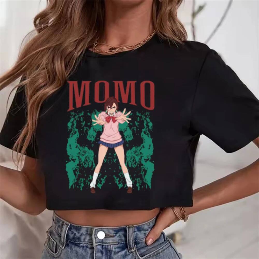 Dandadan crop top shoujo goth Nhật Bản Gothic Dạo Phố cutecore Áo Thun Gothic harajuku manga dollett