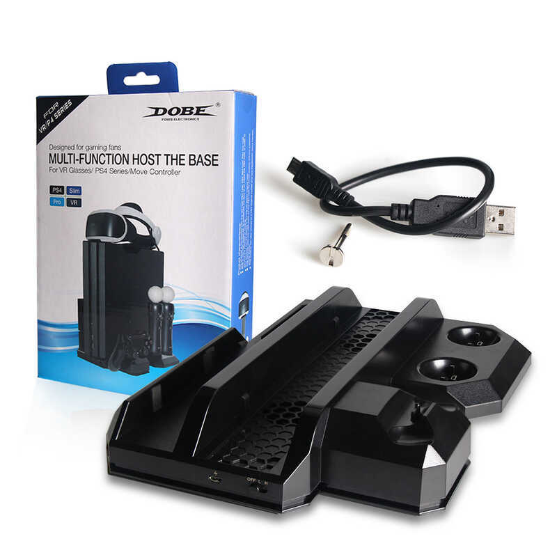 PS4 / PRO / SLIM / VR Tay cầm chơi game đa chức năng Đế sạc máy chủ Đế quạt làm mát Sạc kép