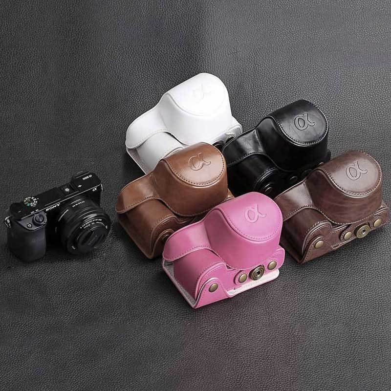 Ốp lưng da Sony ILCE-a5100 A6000 A6300 A6400 A6300L NEX5T5R Túi đựng máy ảnh không gương lật