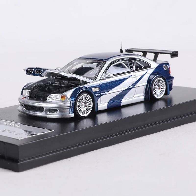 Xe mô hình hợp kim MJ MODEL 1: 64 M3 E46 GTR có thể mở mui xe
