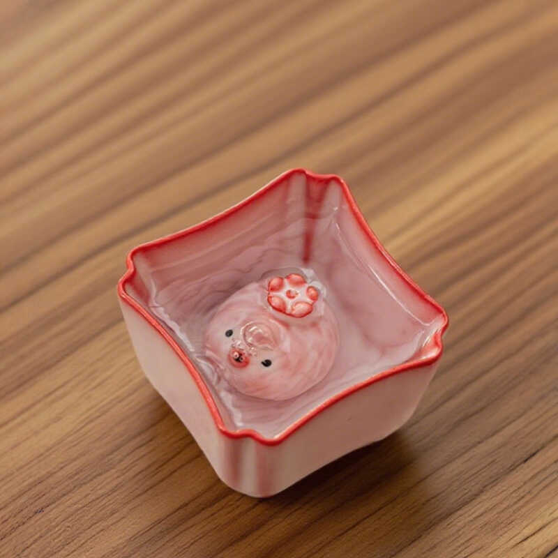 La Lard Fenru Bubble Fish Tea Pet Tea Cup Kết hợp Little Fat Fish Tea Play Master Cup Tea Tea Set Lễ