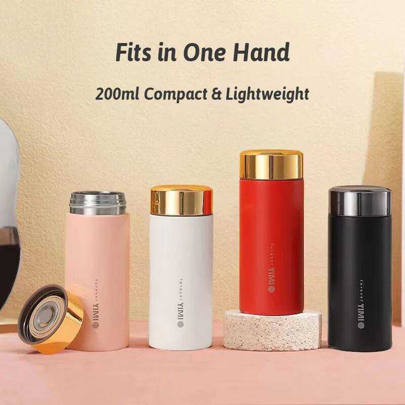 Bình Giữ Nhiệt Mini 200ml Bình Nước Inox 316 Bình Thời Trang Di Động Túi Giữ Nhiệt Cà Phê Trà Nhiệt 