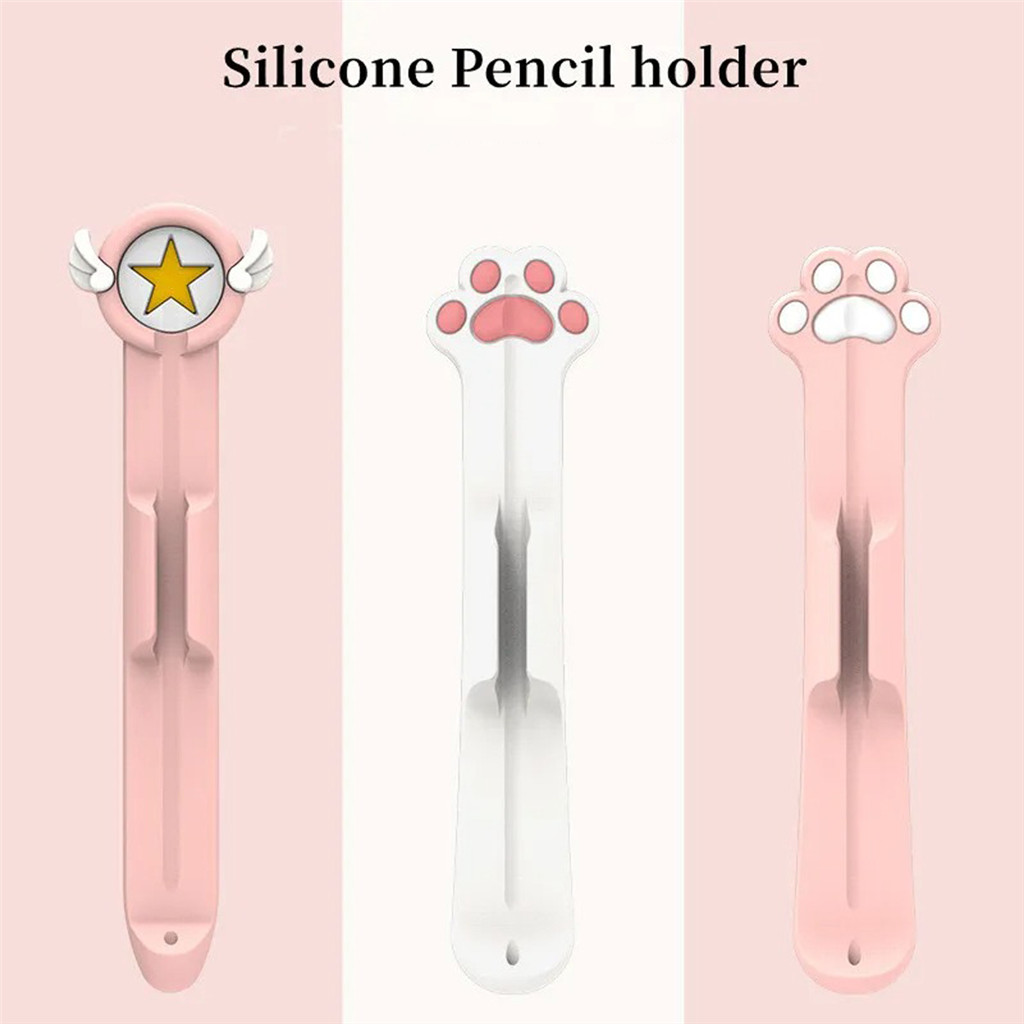 Giá Đỡ Bút Chì Cho Huawei M-Pencil Pro 3 2 1 Thế Hệ Khe Cắm Nắp Cho Túi Hoạt Hình Dễ Thương Mèo Hồng