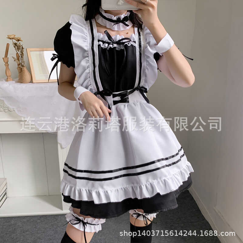 Nhật Bản Đen Trắng Người Giúp Việc Đầm Nữ Quần Áo Boss Hàng Ngày lolita Người Giúp Việc Dễ Thương lo