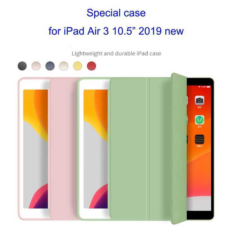 Silicon Mềm Capa Cho iPad Air 3 10.5 Inch 2019 Ốp Lưng A2153 A2123 A2152 A2154 Vỏ Thông Minh PU Tự Đ