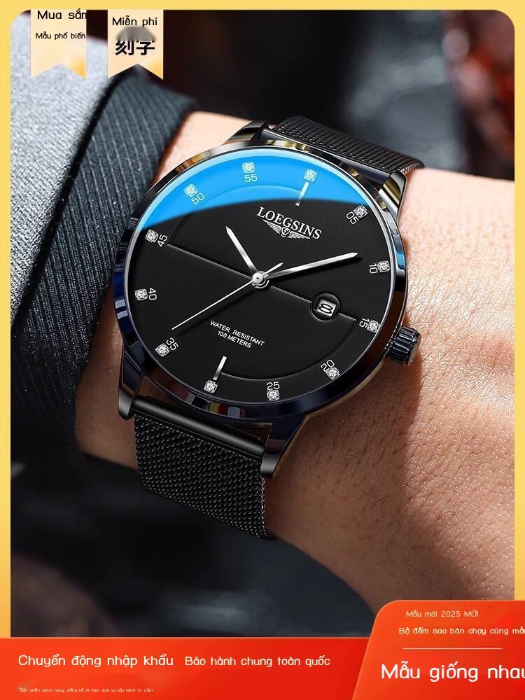 Đồng cơ tự động nam Longines chính hãng Thụy Sĩ, hợp thời trang, trong top 10 thương hiệu, chống nư