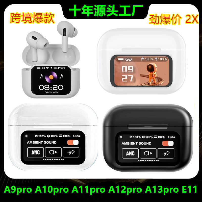 Tai nghe Bluetooth không dây A9 A9PRO Màn hình màu thông minh E11 Tai nghe khử tiếng ồn Cuộc gọi trò