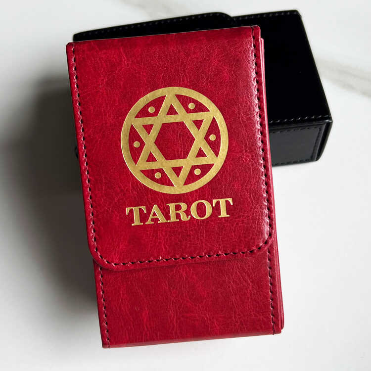 Thẻ Tarot 8 * 13.5 C Hộp Bảo Quản Hexagram Thương Hiệu Lớn P Bộ Sưu Tập Di Động Thẻ Tarot Hộp Da