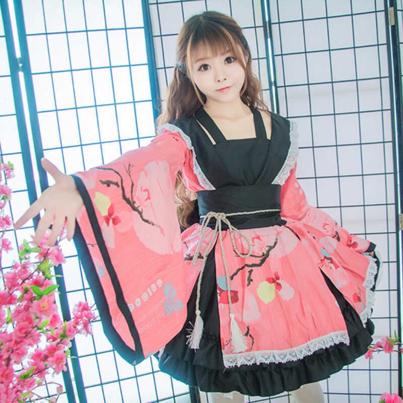 Cotton Kimono Phiên bản cải tiến COSPLAY Quần áo nữ Bliss Pure Land Phong cách Nhật Bản Oiran Lolita