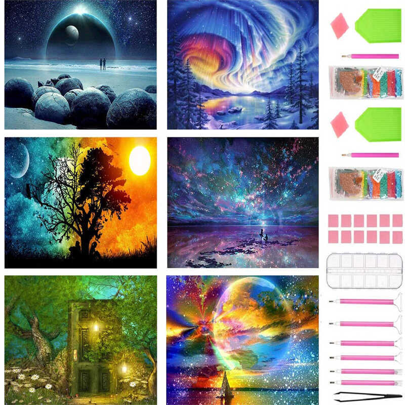 Phong cảnh DIY Full Diamond Painting 5D Cross Stitch Sticker Tranh kim cương