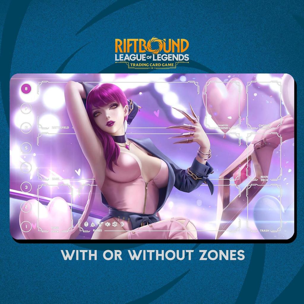 K / DA Popstars Evelynn Playmat Stitched Edges - Trò chơi thẻ giao dịch Riftbound - 24 "x 14" inch 6