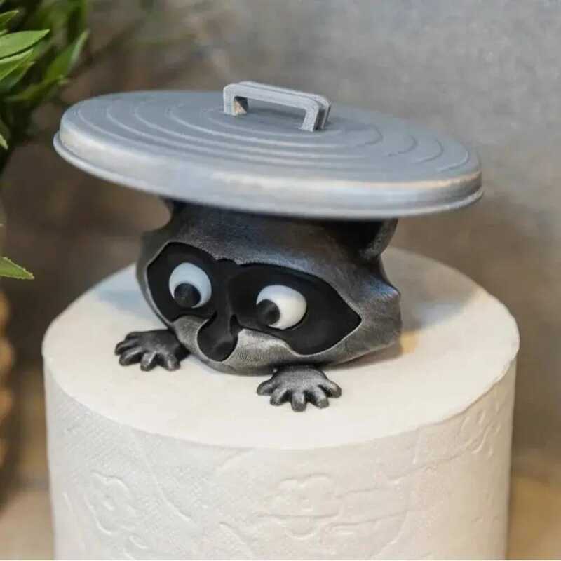 Ngộ nghĩnh Raccoon Khăn Nifty 3D In Hình Đồ Trang Trí Sáng Tạo Đế Giấy Vệ Sinh Cho Phòng Tắm