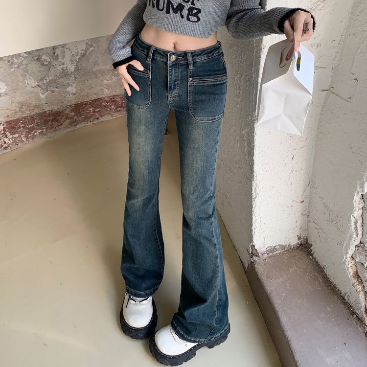 Quần Jean Loại Loë Nữ Xuân Thu, Ôm Dáng Sang Trọng, Có Độ Co Giãn, Phù Hợp Ankle Boots