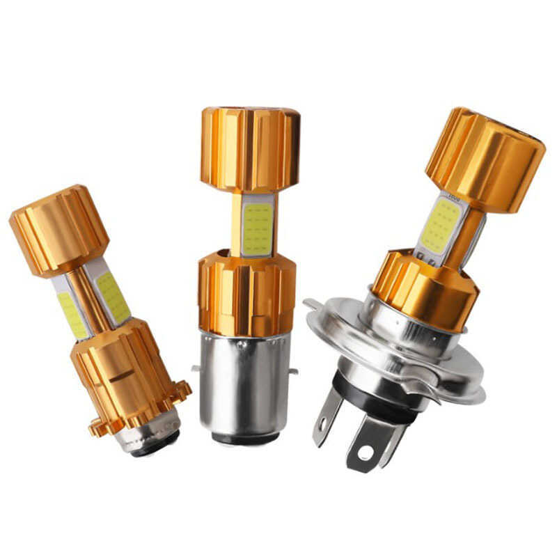 Đèn Pha LED Xe Máy COB Ba Mặt Dạ Quang H4 Ba Móng Vuốt H6M Một Vuốt P15D H6 Đôi Móng Vuốt BA20D