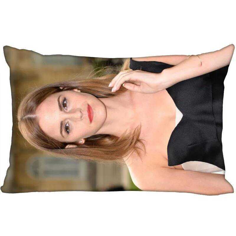 Vỏ gối Emma Watson tùy chỉnh mới Vỏ gối hình chữ nhật có khóa kéo Kích thước 45X35cm, 40x60cm, 45X75