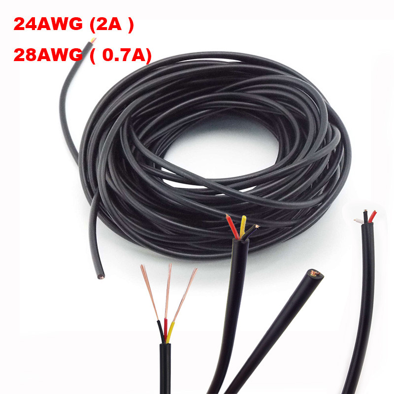 Dây kết nối cáp đồng 3 lõi 24AWG 28AWG Dây điện để mở rộng ánh sáng dải đèn Led.AVN
