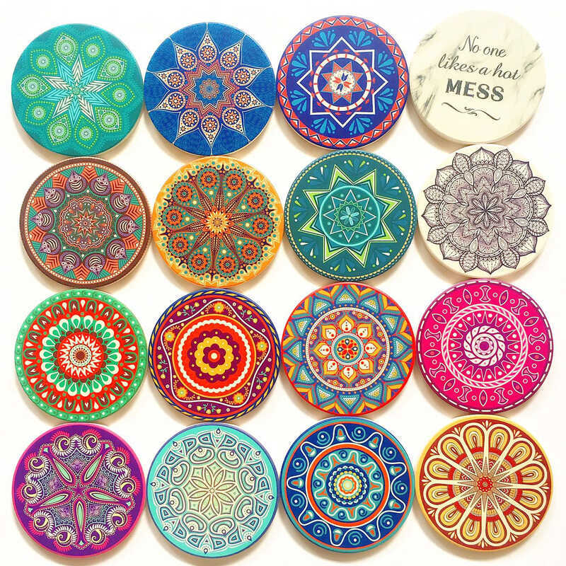 Gốm Coaster Cork Coaster Sợi Trung Bình Board Coaster Giấy thấm Coaster Dây Cotton Coaster