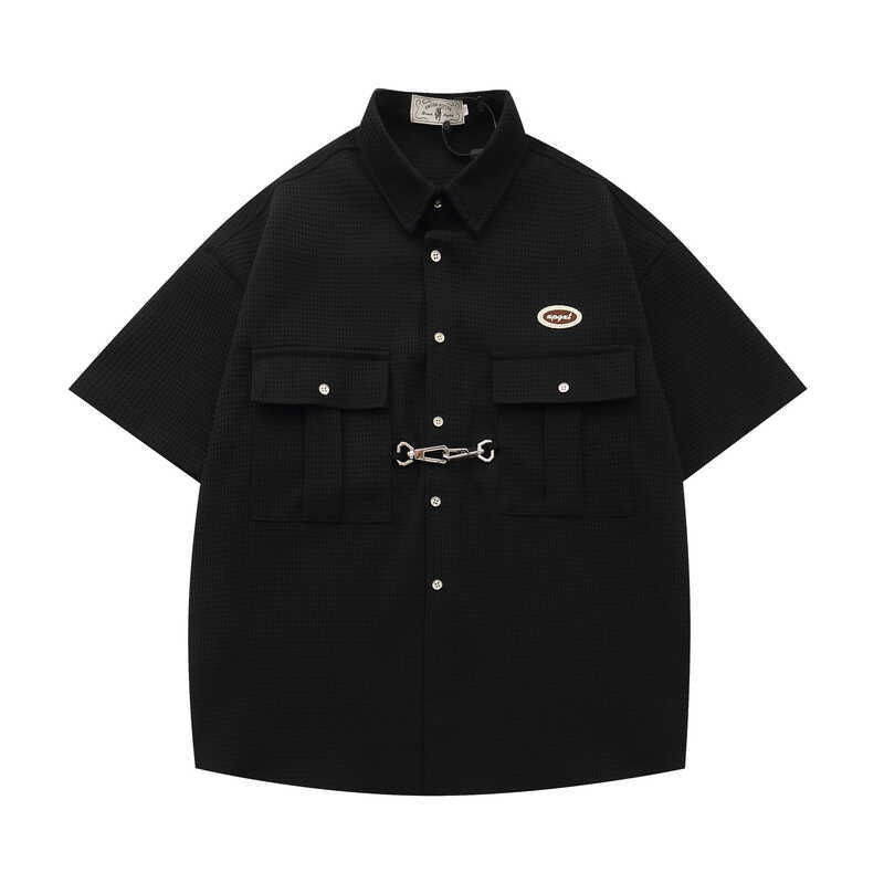 Dạo Phố Retro Waffle Shirt Nam - Style Hip-Hop & Preppy