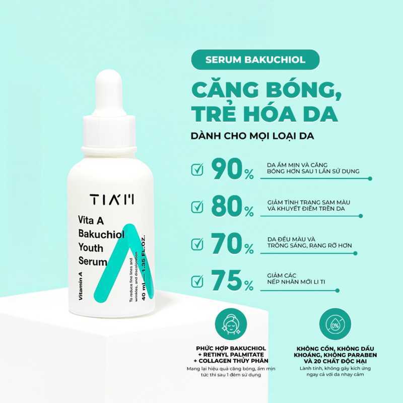 TIA'M - Hỗ Trợ Dưỡng Da Căng Bóng Tia'm Vita A Bakuchiol Youth Serum 40ml