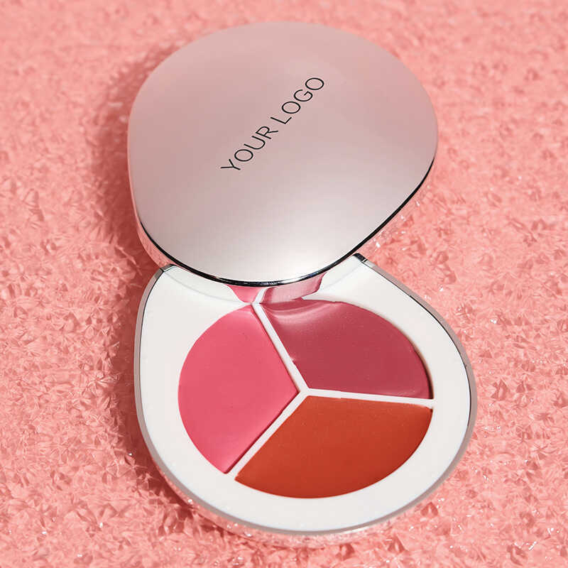 Laiqian Tricolor Blush One Palette Kem má hồng đa năng Bảng phấn má hồng nổi bật odmoem