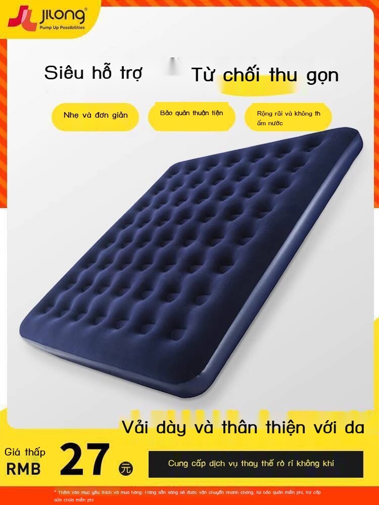 Giường JILONG đơn, đệm gia đình, dày đôi, cắm trại ngoài trời, giường hơi gấp di động