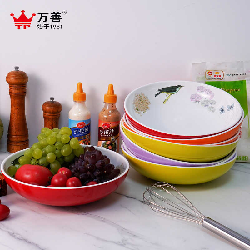 Ngoại Thương Melamine Dày Hộ Gia Đình Nướng Và Mì Lưu Vực Bánh Đánh Salad Mì Ăn Liền Bát Salad Nhà B